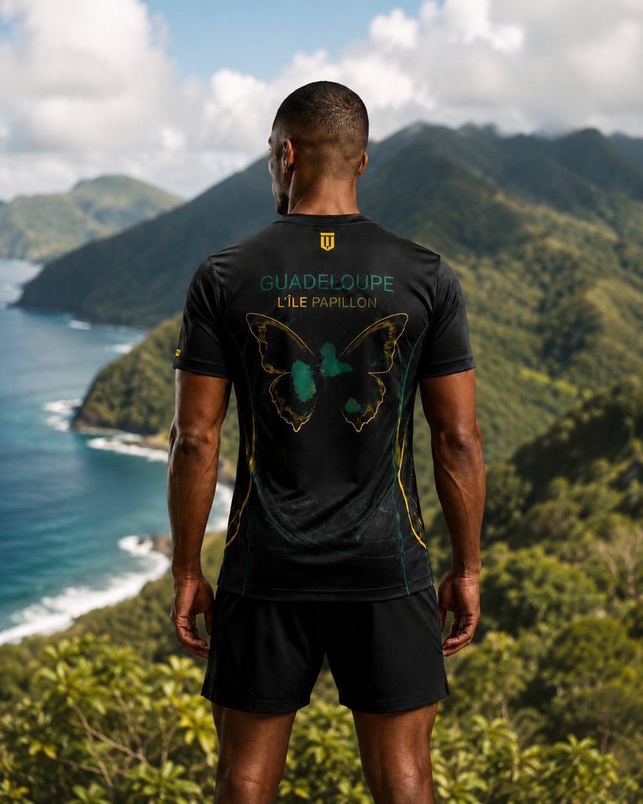 Deuxième vue de T-shirt Running Guadeloupe – île Papillon
