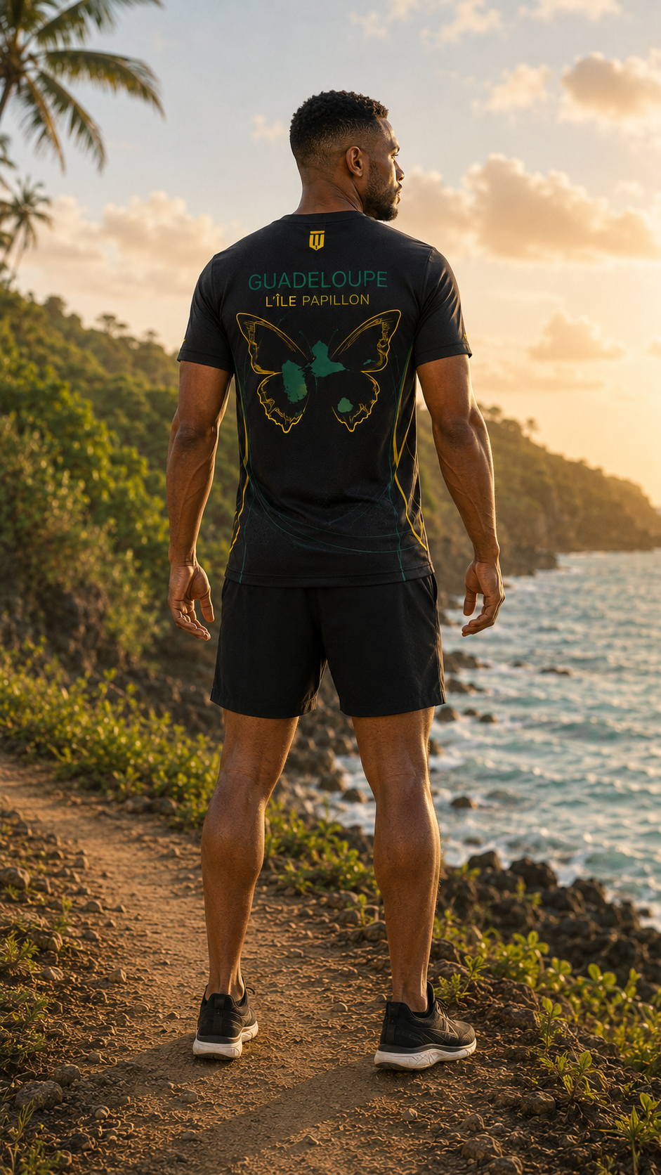 T-shirt Running Guadeloupe – île Papillon